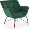 Nowoczesny Fotel welurowy designerki Belton ciemny zielony Halmar do salonu
