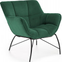 Nowoczesny Fotel welurowy designerki Belton ciemny zielony Halmar do salonu