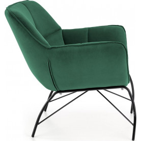 Nowoczesny Fotel welurowy designerki Belton ciemny zielony Halmar do salonu 2