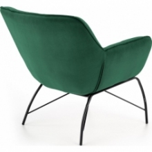 Nowoczesny Fotel welurowy designerki Belton ciemny zielony Halmar do salonu