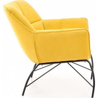 Nowoczesny Fotel welurowy designerki Belton żółty Halmar do salonu