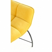 Nowoczesny Fotel welurowy designerki Belton żółty Halmar do salonu