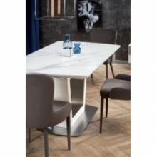 Stół rozkładany nowoczesny Blanco 160x90 biały marmur/biały Halmar do salonu i jadalni