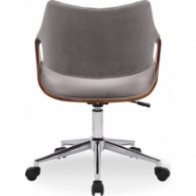 Krzesło biurowe welurowe Colt orzechowo-szare Halmar do biura i recepcji
