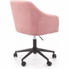 Krzesło młodzieżowe do biurka Fresco Velvet różowe Halmar