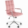Krzesło młodzieżowe do biurka Gonzo IV Velvet różowe Halmar