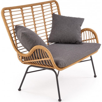Sofa rattanowa boho Ikaro XL naturalna Halmar do ogrodu i na taras