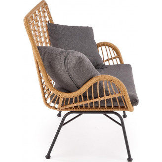 Sofa rattanowa boho Ikaro XL naturalna Halmar do ogrodu i na taras