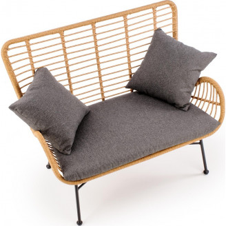 Sofa rattanowa boho Ikaro XL naturalna Halmar do ogrodu i na taras