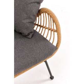 Sofa rattanowa boho Ikaro XL naturalna Halmar do ogrodu i na taras