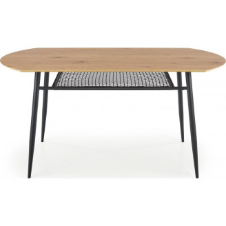 Stół loft z półką Jackson 160x90 dąb złoty/czarny Halmar do salonu i jadalni