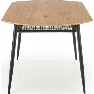 Stół loft z półką Jackson 160x90 dąb złoty/czarny Halmar do salonu i jadalni
