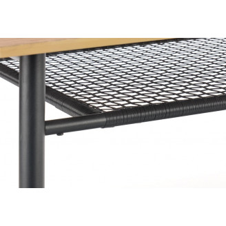 Stół loft z półką Jackson 160x90 dąb złoty/czarny Halmar do salonu i jadalni