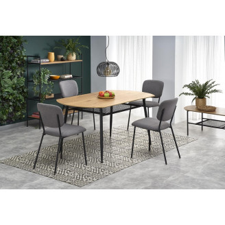 Stół loft z półką Jackson 160x90 dąb złoty/czarny Halmar do salonu i jadalni