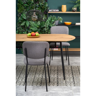 Stół loft z półką Jackson 160x90 dąb złoty/czarny Halmar do salonu i jadalni