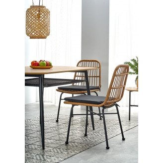 Stół loft z półką Jackson 160x90 dąb złoty/czarny Halmar do salonu i jadalni