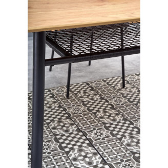 Stół loft z półką Jackson 160x90 dąb złoty/czarny Halmar do salonu i jadalni