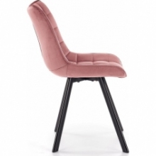 Modne Krzesło welurowe pikowane K332 różowe Halmar do kuchni i jadalni