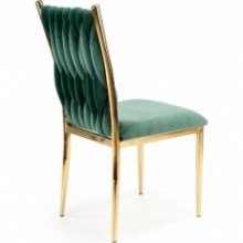 Modne Krzesło welurowe na złotych nogach K436 zielone Halmar do kuchni i jadalni