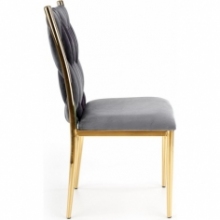 Modne Krzesło welurowe na złotych nogach K436 szare Halmar do kuchni i jadalni