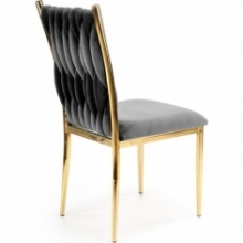 Modne Krzesło welurowe na złotych nogach K436 szare Halmar do kuchni i jadalni