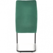 Modne Krzesło welurowe na płozie K444 zielone Halmar do kuchni i jadalni