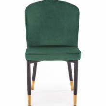 Modne Krzesło welurowe ze złotymi nogami K446 ciemno zielone Halmar do kuchni i jadalni