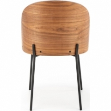 Modne Krzesło tapicerowane z drewnianym oparciem K451 popielaty/jasny orzech Halmar do kuchni i jadalni