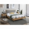 Łóżko skandynawskie tapicerowane Margarita 160 popielaty/naturalny Halmar do sypialni