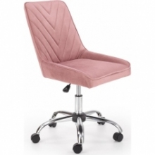 Krzesło młodzieżowe do biurka Rico Velvet różowe Halmar