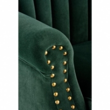 Nowoczesny Fotel welurowy angielski Titan ciemny zielony Halmar do salonu