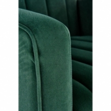 Nowoczesny Fotel welurowy glamour ze złotymi nogami Vario ciemny zielony Halmar do salonu