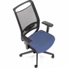 Fotel biurowy z regulacją podłokietników Gulietta czarno-niebieski Halmar do biura i recepcji