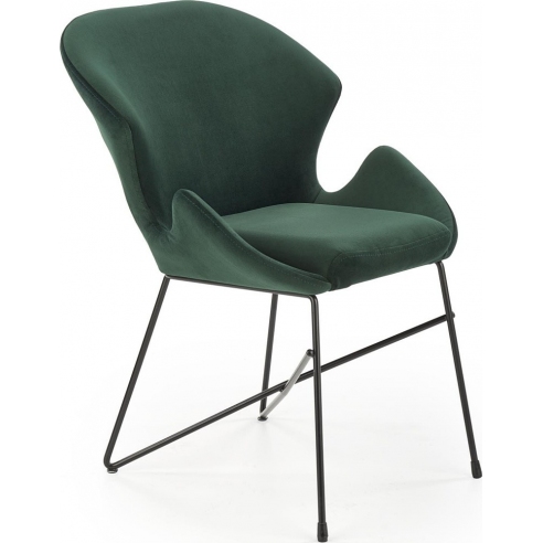 Modne Krzesło welurowe nowoczesne K458 zielone Halmar do kuchni i jadalni