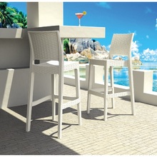 Krzesło barowe technorattanowe JAMAICA 75 biały Siesta do kuchni, restauracji i baru.