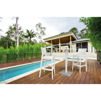 Krzesło barowe technorattanowe JAMAICA 75 biały Siesta do kuchni, restauracji i baru.
