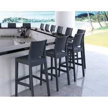 Krzesło barowe technorattanowe JAMAICA 75 ciemnoszary Siesta do kuchni, restauracji i baru.