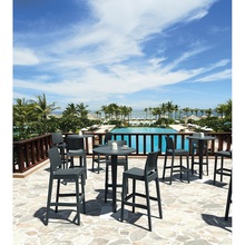 Krzesło barowe technorattanowe JAMAICA 75 ciemnoszary Siesta do kuchni, restauracji i baru.