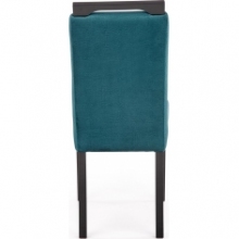Modne Krzesło welurowe z drewnianymi nogami Clarion II czarny/ciemny zielony Halmar do kuchni i jadalni