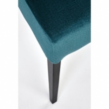 Modne Krzesło welurowe z drewnianymi nogami Clarion II czarny/ciemny zielony Halmar do kuchni i jadalni