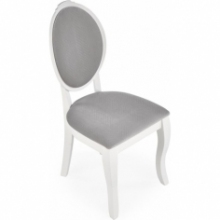 Modne Krzesło drewniane tapicerowane Velo biały/popiel Halmar do kuchni i jadalni