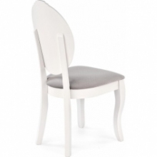 Modne Krzesło drewniane tapicerowane Velo biały/popiel Halmar do kuchni i jadalni