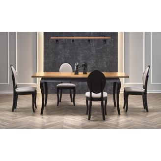 Stół rozkładany Windsor 160x90 ciemny dąb/czarny Halmar do salonu i jadalni
