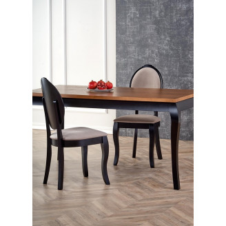 Stół rozkładany Windsor 160x90 ciemny dąb/czarny Halmar do salonu i jadalni