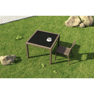 Stół ogrodowy Bali brązowy 94x94 Siesta