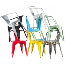 Designerskie Krzesło metalowe z podłokietnikami Paris Arms białe D2.Design do kuchni i jadalni.