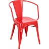 Designerskie Krzesło metalowe Paris Arms z podłokietnikami czerwone D2.Design do kuchni i jadalni.