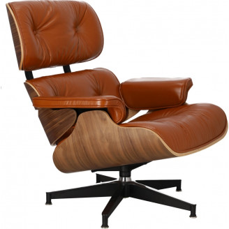 Designerski Fotel obrotowy Vip brązowy/orzech D2.Design do salonu i sypialni.