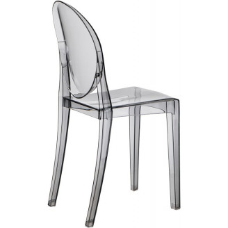 Designerskie Krzesło z tworzywa Viki szare przezroczyste D2.Design do kuchni, kawiarni i restauracji.