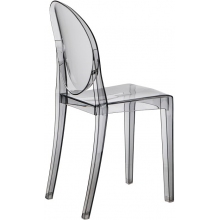 Designerskie Krzesło z tworzywa Viki szare przezroczyste D2.Design do kuchni, kawiarni i restauracji.